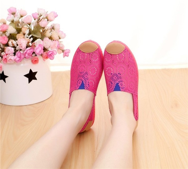 Mocasini casual dama din plasa in culori proaspete