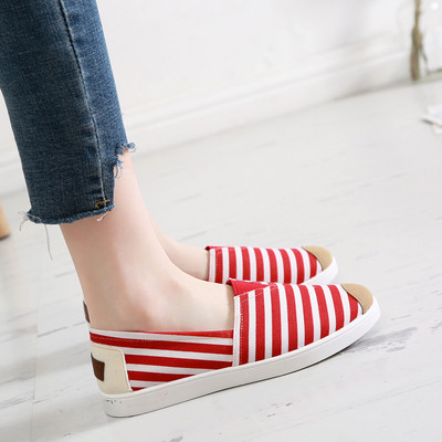 Mocasini de dama cu dungi in diferite culori