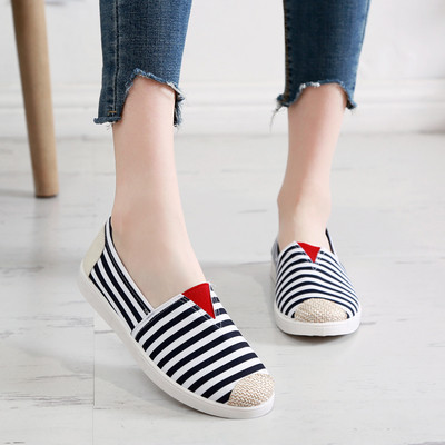 Mocasini de dama cu dungi in diferite culori