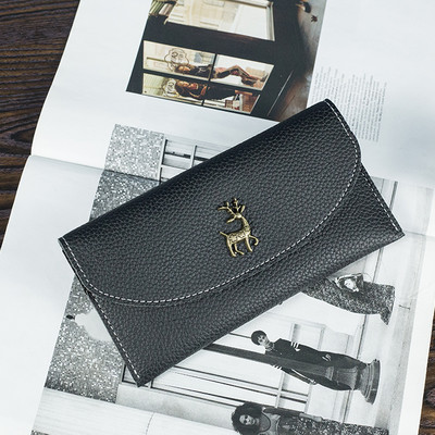 Portofel lung de dama cu decor metalic in diferite culori