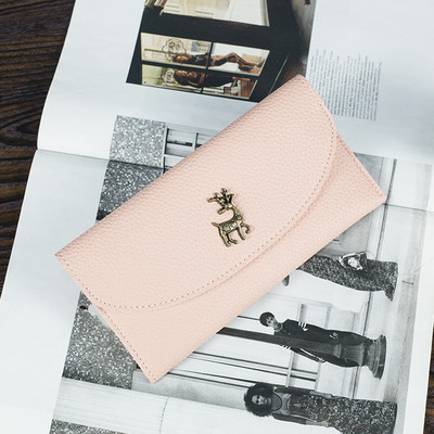 Portofel lung de dama cu decor metalic in diferite culori