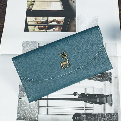 Portofel lung de dama cu decor metalic in diferite culori