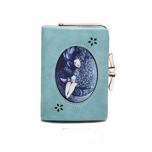 Portofel mic de dama cu aplicare in doua culori