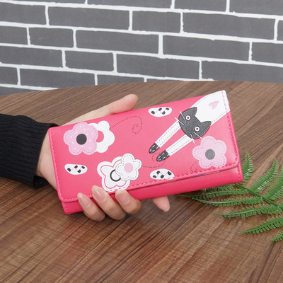 Γναικέιο  μακρύ πορτοφόλι με διαφορετικές εφαρμογές