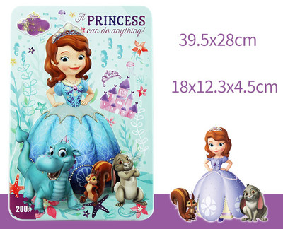 Детски пъзел с анимация от 200 части с метална кутия