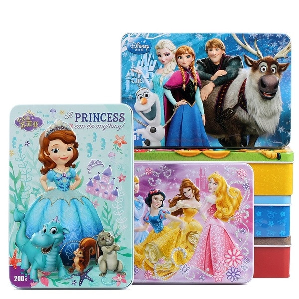 Детски пъзел с анимация от 200 части с метална кутия