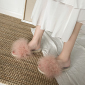 Papuci dama cu puf in diferite culori