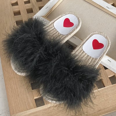 Papuci dama cu puf in diferite culori