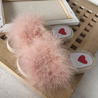 Papuci dama cu puf in diferite culori