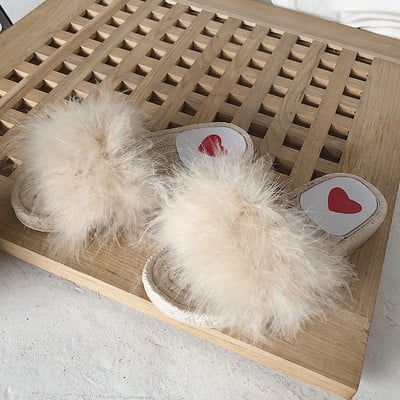 Papuci dama cu puf in diferite culori