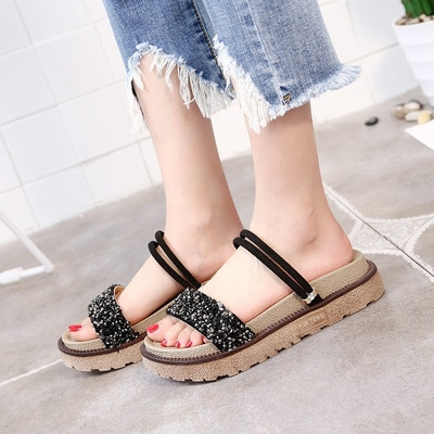 Papuci casual dama tip sandale in doua culori