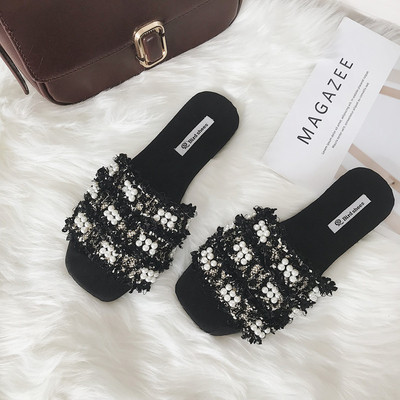 Γυναικείες καθημερινές παντόφλες με πέτρες σε τρία χρώματα