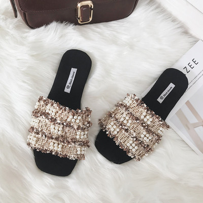 Γυναικείες καθημερινές παντόφλες με πέτρες σε τρία χρώματα