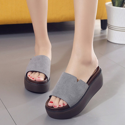 Papuci casual dama cu talpa inalta in trei culori