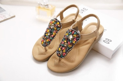 Sandale de dama cu pietre in doua culori