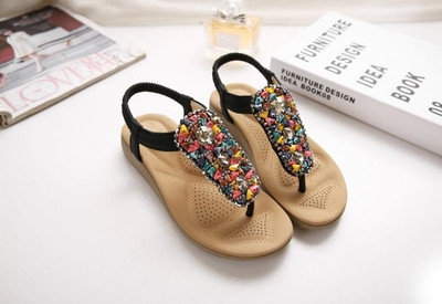 Sandale de dama cu pietre in doua culori