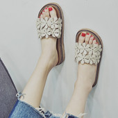 Papuci casual dama cu motive florale in diferite culori