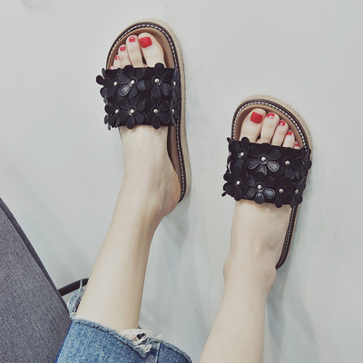 Papuci casual dama cu motive florale in diferite culori