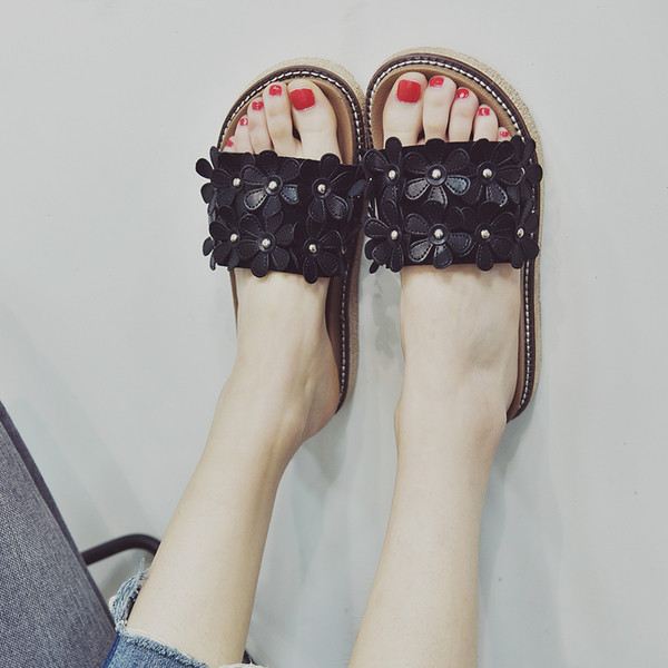 Papuci casual dama cu motive florale in diferite culori