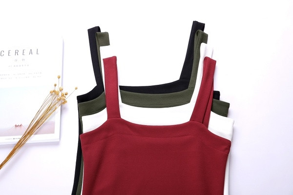 Rochie scurta de dama cu bretele subtiri in patru culori