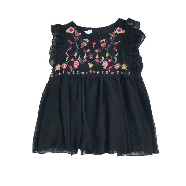 Maieu elegant de damă, cu broderie alb-negru