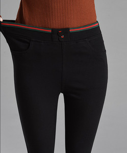 Jambiere de dama cu talie inalta de culoare neagra cu decor