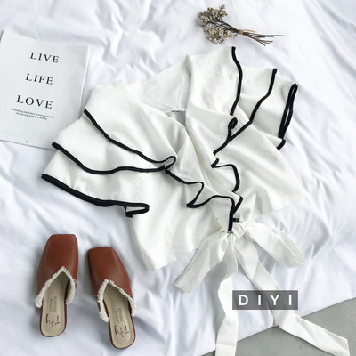 Cămașă elegantă de vară cu bucle în două culori