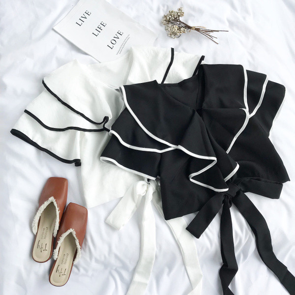 Cămașă elegantă de vară cu bucle în două culori