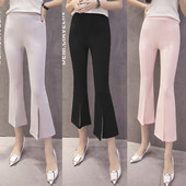 Модерен дамски клин с висока талия и цепки в три цвята