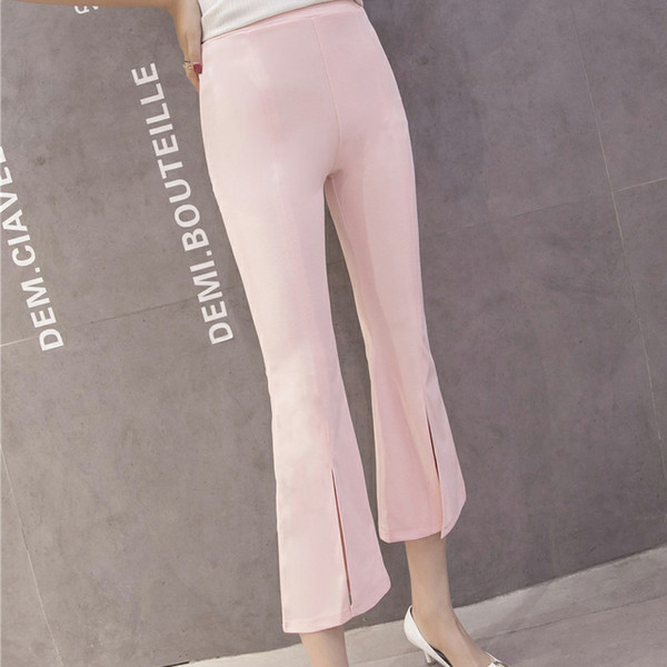 Модерен дамски клин с висока талия и цепки в три цвята