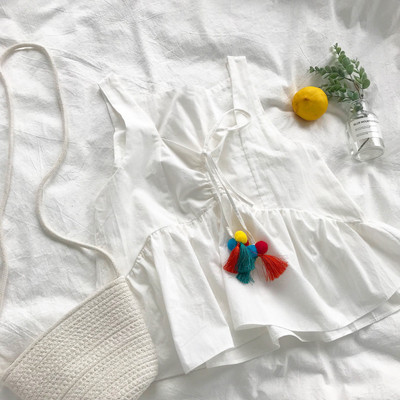 Maieu scurt de vară cu cravate în trei culori