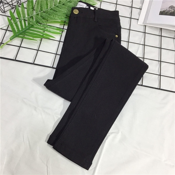 Jambiere de damă de zi cu zi cu talie înaltă în alb și negru