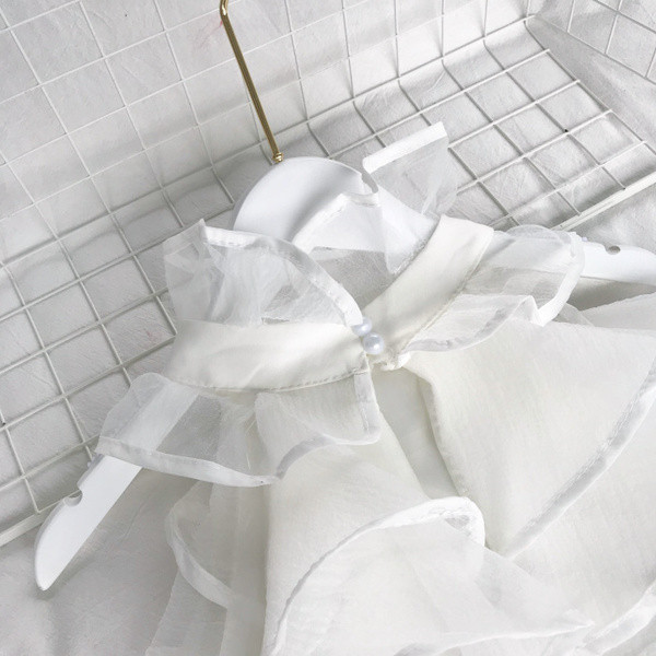 Стилен дамски къс потник с тюл в два цвята