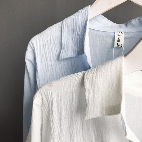 Cămașă casual de damă în două culori cu buzunar decorativ