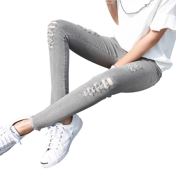 Μοντέρνο γυναικείο κολάν  με σκισμένα σχέδια σε δύο χρώματα