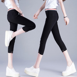 Jambiere dama cu margini colorate si dantela-7/8 lungime