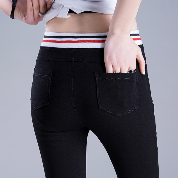 Jambiere dama cu margini colorate si dantela-7/8 lungime