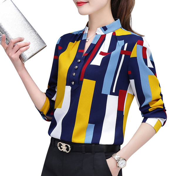  Стилна  цветна дамска  риза с 3/4 ръкави 