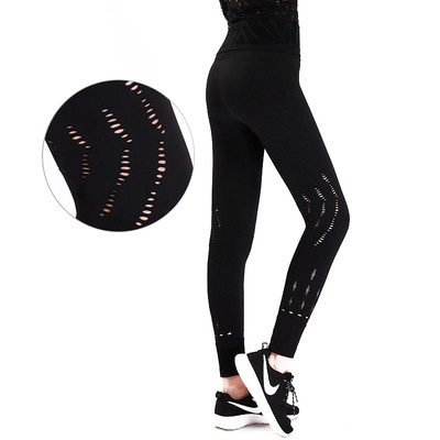 Γυναικείο κολάν σε μαύρο χρώμα  με σκισμένα μοτίβα