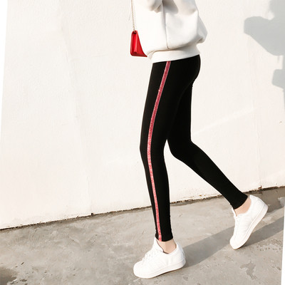 Jambiere lungi moderne de damă în negru cu margini strălucitoare