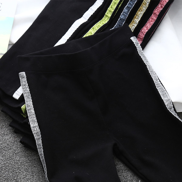 Jambiere lungi moderne de damă în negru cu margini strălucitoare