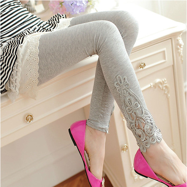 Jambiere casual dama cu dantela in trei culori