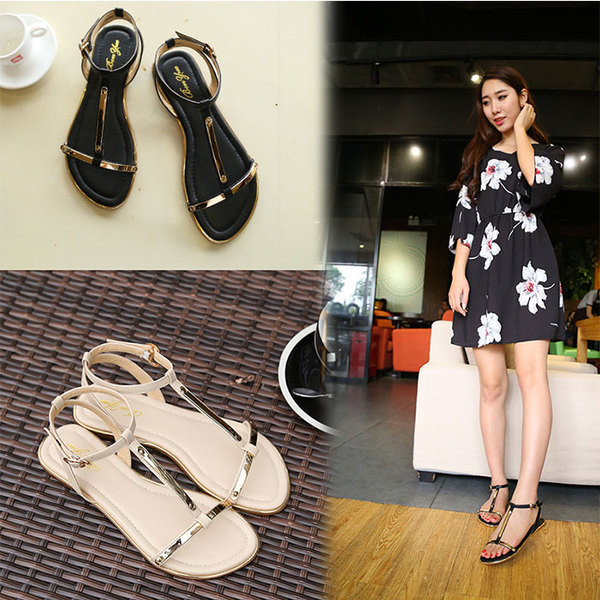 Sandale casual dama cu bretele in doua culori