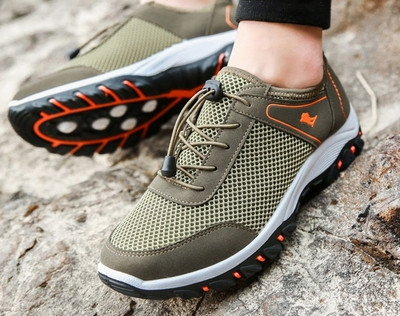 Ανδρικά αθλητικά πάνινα παπούτσια με κορδόνια και δίχτυ