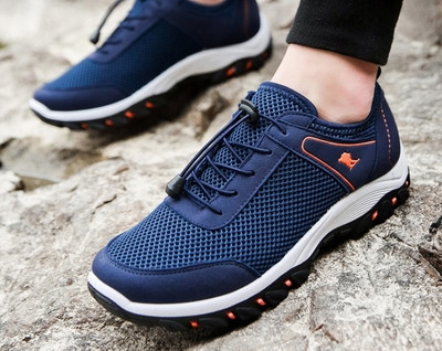 Ανδρικά αθλητικά πάνινα παπούτσια με κορδόνια και δίχτυ