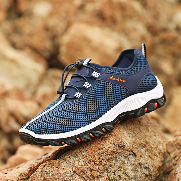 Ανδρικά αθλητικά πάνινα παπούτσια με κορδόνια και δίχτυ