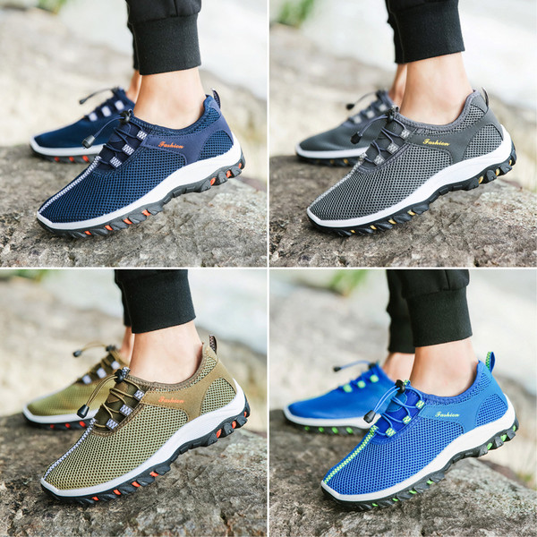 Ανδρικά αθλητικά πάνινα παπούτσια με κορδόνια και δίχτυ