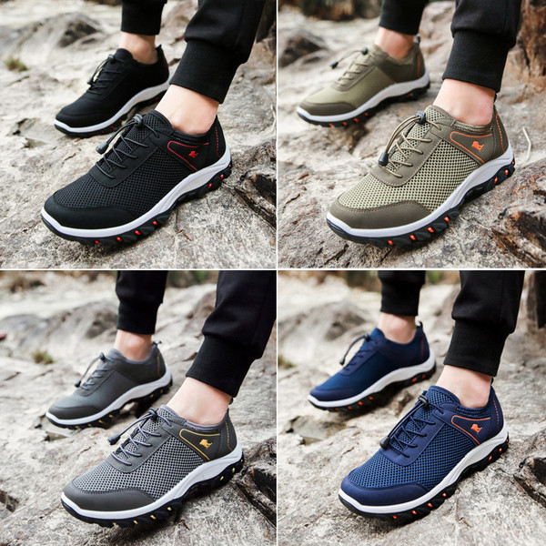 Ανδρικά αθλητικά πάνινα παπούτσια με κορδόνια και δίχτυ