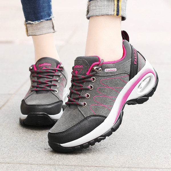 Cizme de drumeție de damă cu șireturi și talpă aspră în patru culori