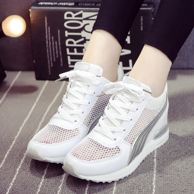 Дамски мрежести маратонки на платформа в три цвята